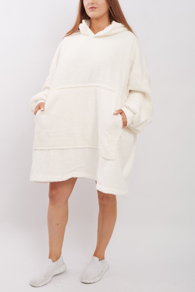 Plain Soft Feel Pocket Blanket Hoody