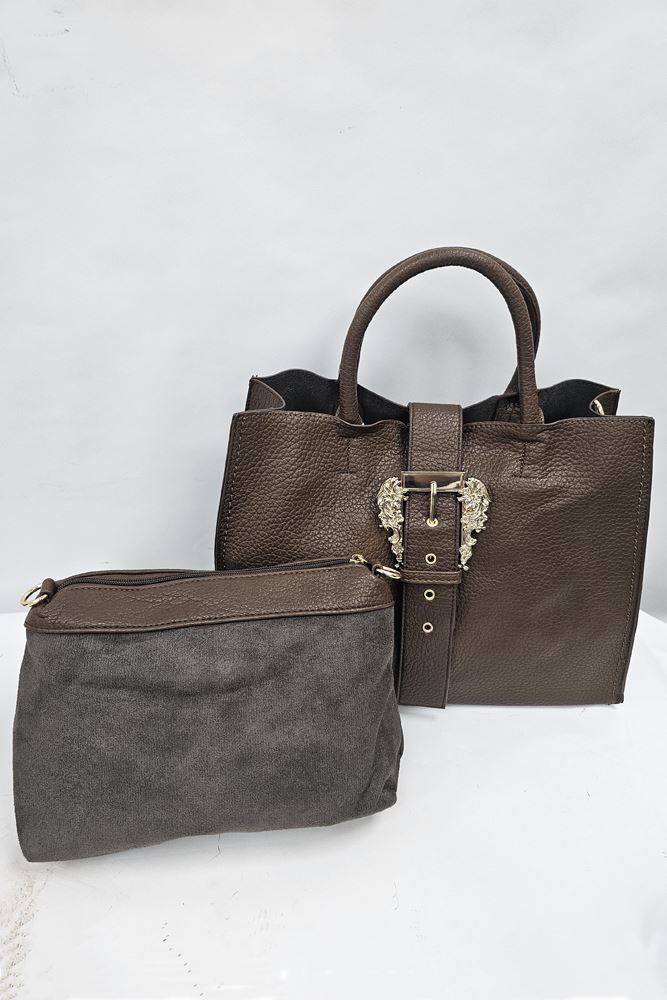 Two Handle Buckle Shoulder Bag Set