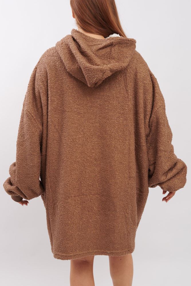 Plain Soft Feel Pocket Blanket Hoody