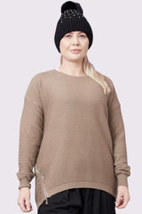 Ribbed With Side Zip Knitted Jumper