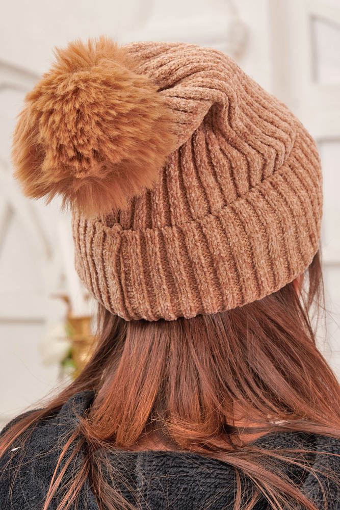 Cable Knit Soft Feel Pom Pom Beanie Hat