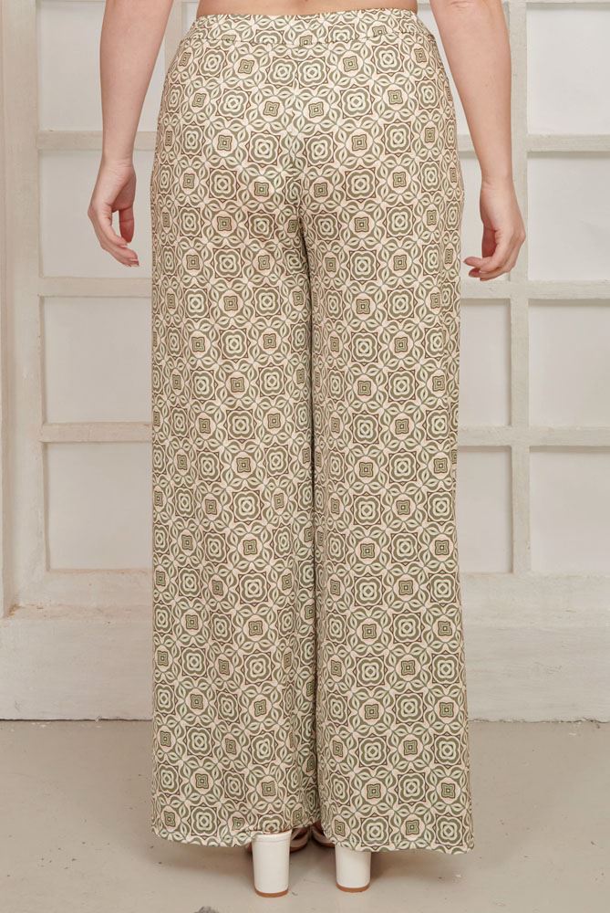 Circle Geometric Print Wide Leg Palazzo