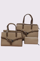 Belted Two Handle Shoulder Bag Set