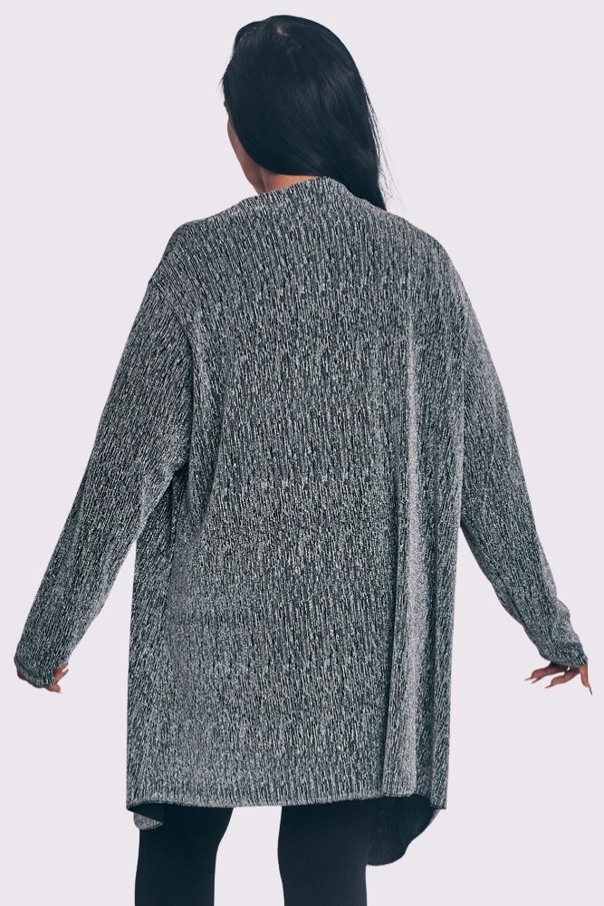 Lurex Pattern Waterfall Oversized Cardigan