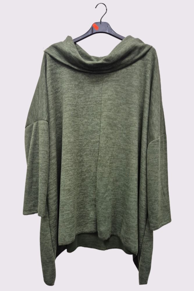 Plain Hanky Hem Soft Feel Oversized Top