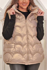 Plain Quilted Zip Up Padded Gilet