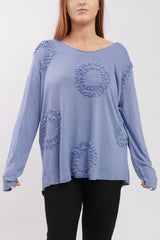 Circle Applique Cotton Top