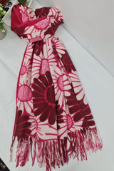 Sunflower Print Tassel Scarves