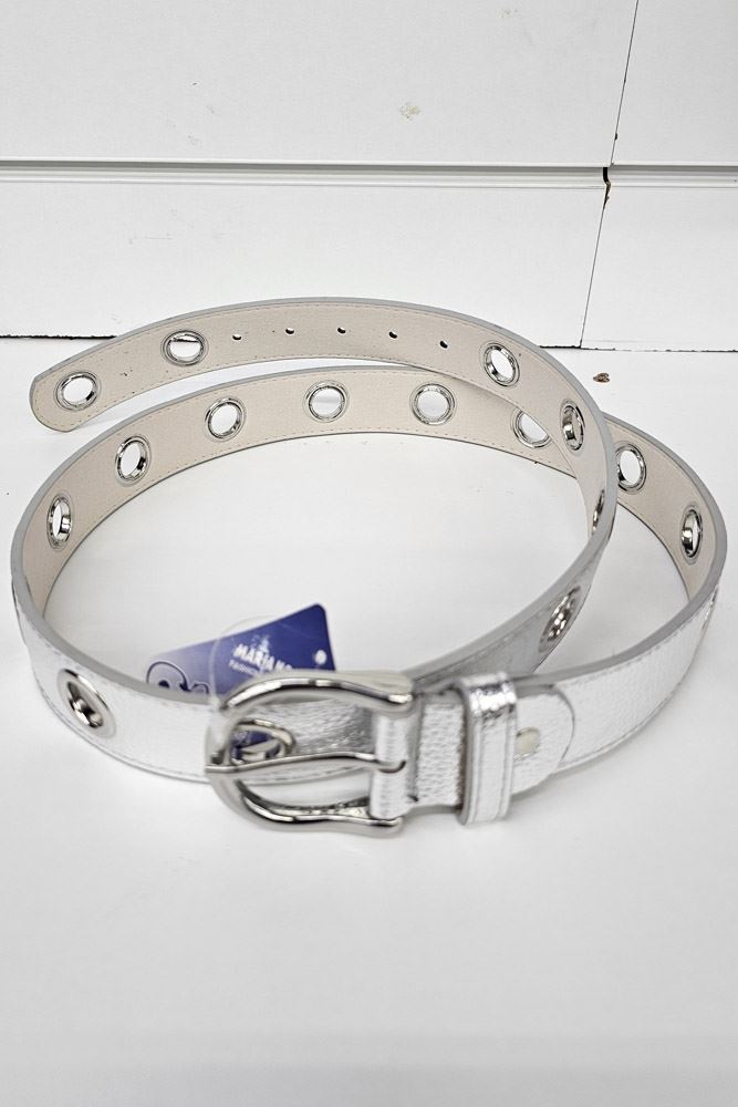 Leather Eyelet Hollow Thin Belt