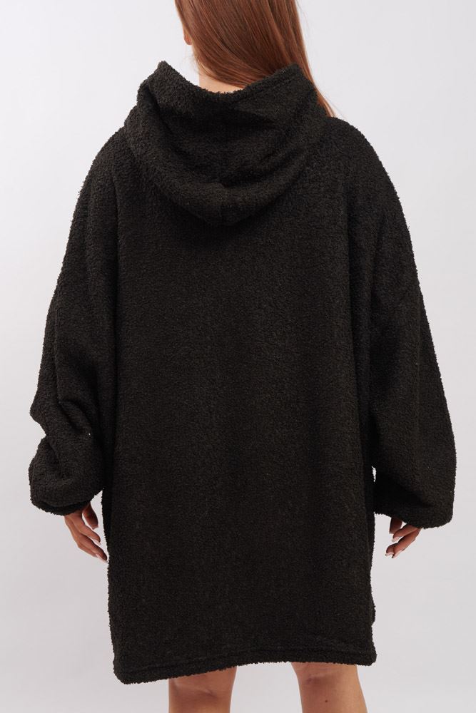 Plain Soft Feel Pocket Blanket Hoody