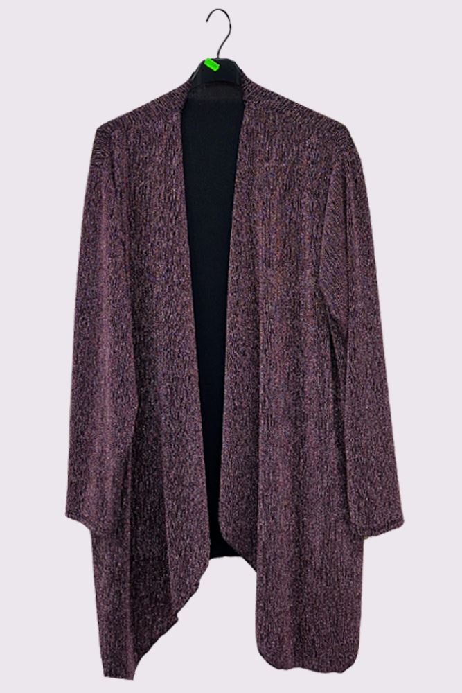 Lurex Pattern Waterfall Oversized Cardigan