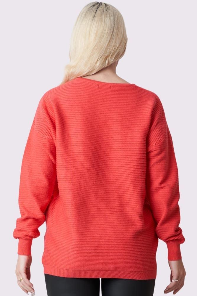 Ribbed With Side Zip Knitted Jumper