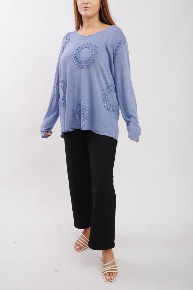 Circle Applique Cotton Top