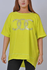 Diamante CC Print Cotton Top