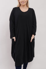 Plain Pockets Cotton Dress