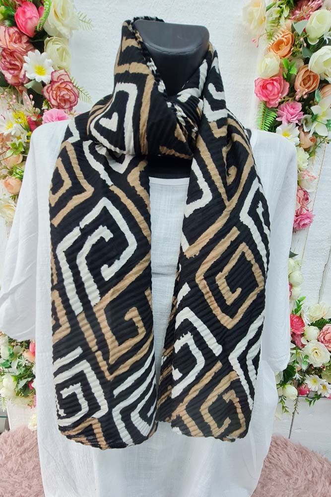 Corduroy Geometric Print Scarves