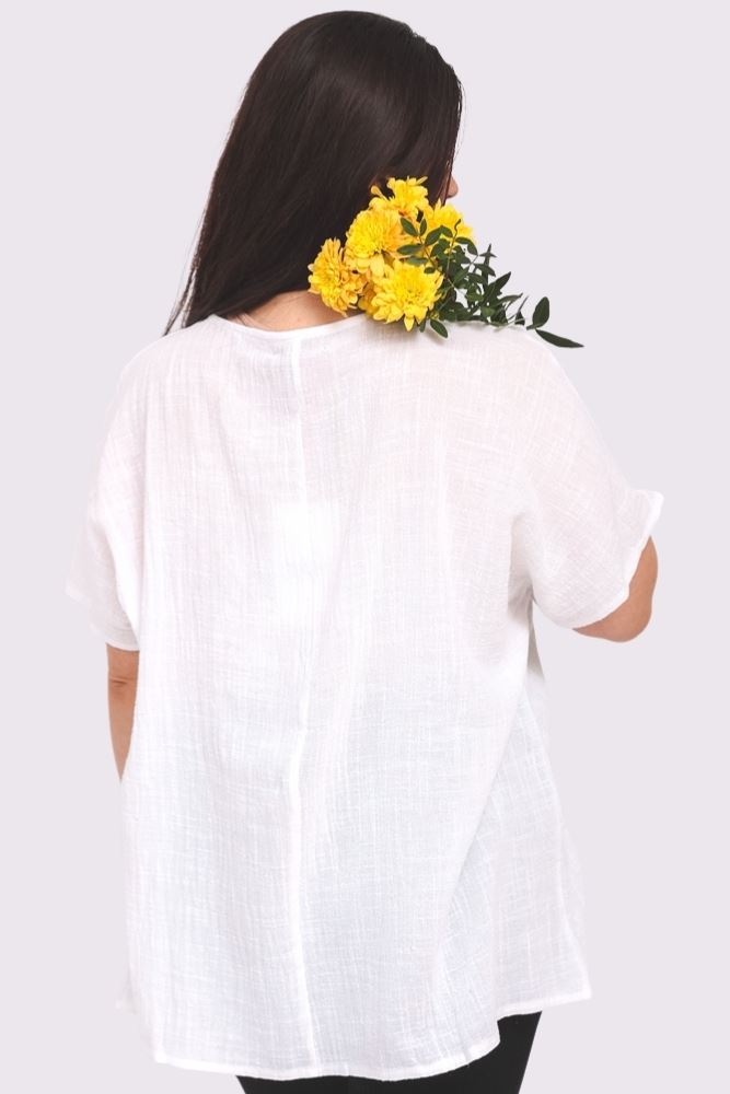 Sun Flower Print Cotton Top