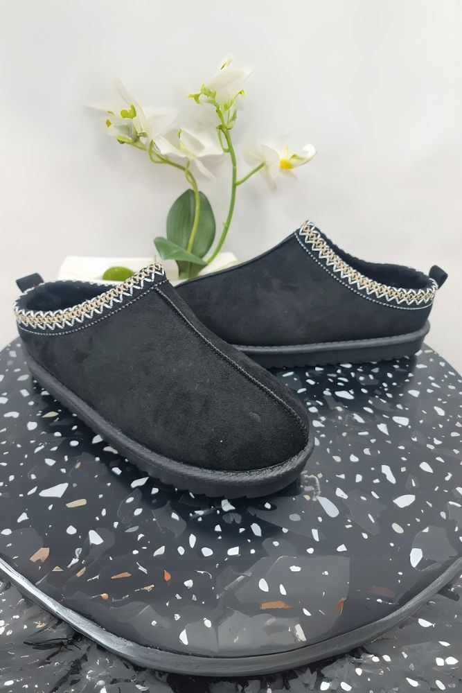 Suede Lining Platform Slipper