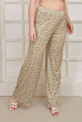 Circle Geometric Print Wide Leg Palazzo