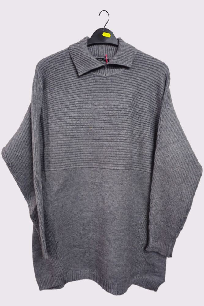 Plain Ribbed Collar Jumper