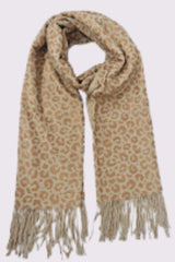 Leopard Print Soft Feel Tassel Scarves