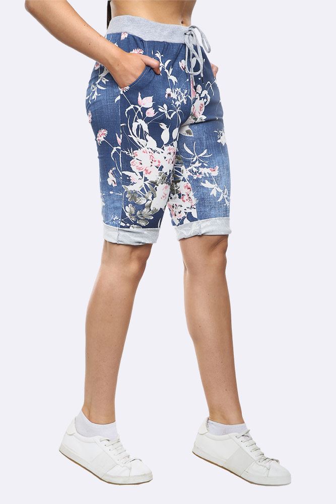 Floral Printed 3/4 Drawstring Trouser