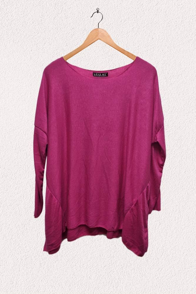 Oversized Soft Feel Slight Dip Hem Top